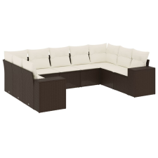 vidaXL 9 részes barna polyrattan kerti ülőgarnitúra párnákkal (3223002) kerti bútor