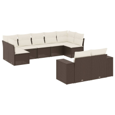 vidaXL 9 részes barna polyrattan kerti ülőgarnitúra párnákkal (3223022) kerti bútor