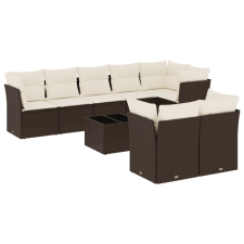 vidaXL 9 részes barna polyrattan kerti ülőgarnitúra párnákkal (3249762) kerti bútor