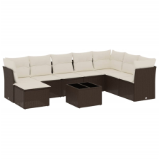 vidaXL 9 részes barna polyrattan kerti ülőgarnitúra párnákkal (3249902) kerti bútor