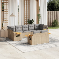 vidaXL 9 részes bézs polyrattan kerti ülőgarnitúra párnákkal kerti bútor