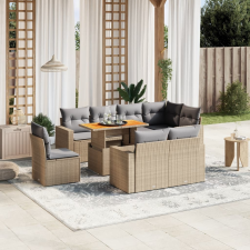 vidaXL 9 részes bézs polyrattan kerti ülőgarnitúra párnákkal kerti bútor