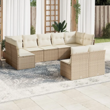 vidaXL 9-részes bézs polyrattan kerti ülőgarnitúra párnákkal kerti bútor