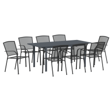 vidaXL 9 részes kerti étkező garnitúra anthracite acél (3378813) kerti bútor