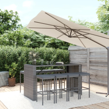 vidaXL 9-részes szürke polyrattan kerti bárszett párnával kerti bútor