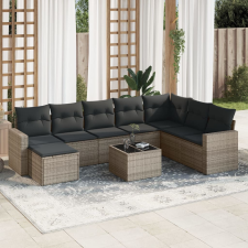 vidaXL 9-részes szürke polyrattan kerti ülőgarnitúra párnákkal kerti bútor
