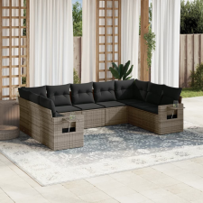 vidaXL 9-részes szürke polyrattan kerti ülőgarnitúra párnákkal kerti bútor