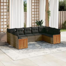 vidaXL 9-részes szürke polyrattan kerti ülőgarnitúra párnákkal kerti bútor