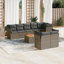 vidaXL 9-részes szürke polyrattan kerti ülőgarnitúra párnákkal kerti bútor