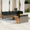 vidaXL 9-részes szürke polyrattan kerti ülőgarnitúra párnákkal