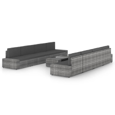 vidaXL 9 részes szürke polyrattan kerti ülőgarnitúra párnákkal (3067176) kerti bútor