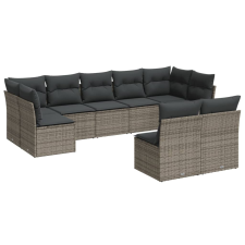 vidaXL 9-részes szürke polyrattan kerti ülőgarnitúra párnákkal (3218150) kerti bútor