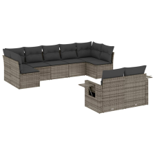vidaXL 9-részes szürke polyrattan kerti ülőgarnitúra párnákkal (3220619) kerti bútor