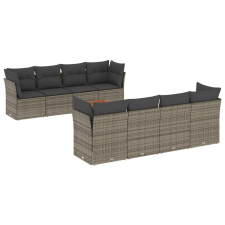 vidaXL 9-részes szürke polyrattan kerti ülőgarnitúra párnákkal (3223526) kerti bútor