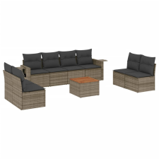 vidaXL 9-részes szürke polyrattan kerti ülőgarnitúra párnákkal (3224527) kerti bútor