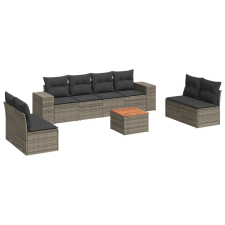 vidaXL 9-részes szürke polyrattan kerti ülőgarnitúra párnákkal (3225409) kerti bútor