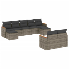 vidaXL 9-részes szürke polyrattan kerti ülőgarnitúra párnákkal (3226403) kerti bútor