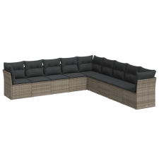vidaXL 9-részes szürke polyrattan kerti ülőgarnitúra párnákkal (3249619) kerti bútor