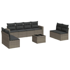 vidaXL 9-részes szürke polyrattan kerti ülőgarnitúra párnákkal (3251197) kerti bútor