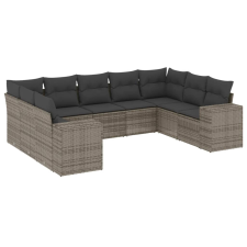 vidaXL 9-részes szürke polyrattan kerti ülőgarnitúra párnákkal (3255337) kerti bútor