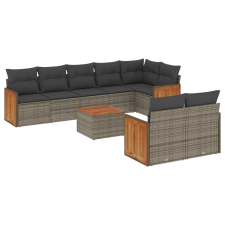 vidaXL 9-részes szürke polyrattan kerti ülőgarnitúra párnákkal (3260240) kerti bútor