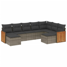 vidaXL 9-részes szürke polyrattan kerti ülőgarnitúra párnákkal (3260625) kerti bútor