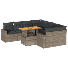 vidaXL 9 részes szürke polyrattan kerti ülőgarnitúra párnákkal (3327021) kerti bútor