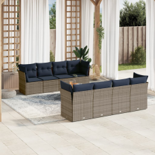 vidaXL 9 részes szürke polyrattan kerti ülőgarnitúra párnával kerti bútor