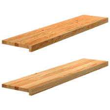 vidaXL ablakpárkányok 2 db világosbarna 110x25x2 cm tömör fa tölgyfa lakástextília