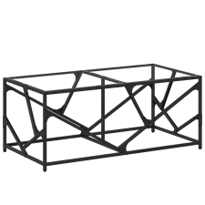 vidaXL acél dohányzóasztal átlátszó üveglappal 98,5 x 50 x 41 cm bútor