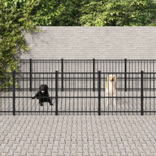 vidaXL Acél kültéri kutyakennel 19,76 m² szállítóbox, fekhely kutyáknak