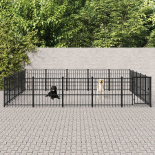 vidaXL acél kültéri kutyakennel 23,52 m² szállítóbox, fekhely kutyáknak