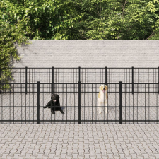 vidaXL acél kültéri kutyakennel 32,93 m² szállítóbox, fekhely kutyáknak