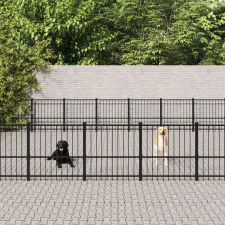vidaXL acél kültéri kutyakennel 65,86 m² szállítóbox, fekhely kutyáknak