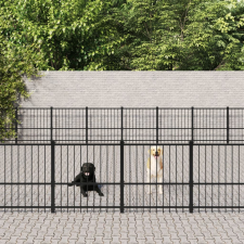 vidaXL Acél kültéri kutyakennel 84,68 m² szállítóbox, fekhely kutyáknak