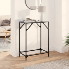 vidaXL acél tálalóasztal fekete üveglappal 60 x 35 x 81 cm bútor