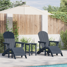vidaXL Adirondack szék lábtartókkal 2 db Tengerészkék HDPE kerti bútor