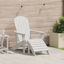 vidaXL Adirondack szék lábtartóval Fehér HDPE kerti bútor