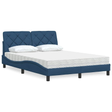 vidaXL ágy matraccal kék 120x200 cm szövet ágy és ágykellék