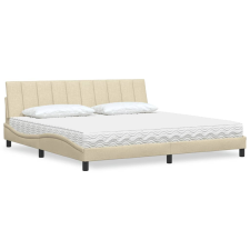 vidaXL ágy matraccal krém 200x200 cm szövet ágy és ágykellék