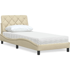 vidaXL ágy matraccal krém 80x200 cm szövet (3310704) ágy és ágykellék