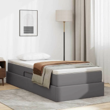 vidaXL Ágy tárolóval és matraccal matracmal Szürke 100 x 200 cm Műbőr ágy és ágykellék