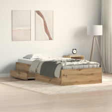 vidaXL Ágykeret Artisan Oak 90x190 cm Műanyag ágy és ágykellék