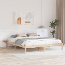 vidaXL Ágykeret éjjeli szekrényekkel Barna 200 x 200 cm Barna ágy és ágykellék