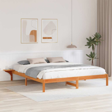 vidaXL Ágykeret éjjeli szekrényekkel Viaszbarna 180 x 200 cm ágy és ágykellék