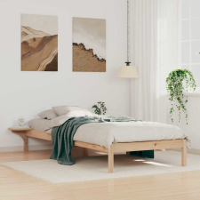 vidaXL Ágykeret éjjeliszekrényekkel Természetes 80 x 210 cm ágy és ágykellék