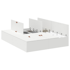vidaXL Ágykeret Fehér MDF Standard kétszemélyes Tárolóágy (3335389) ágy és ágykellék