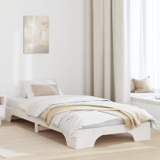 vidaXL Ágykeret Fehér Tömör Fenyő 90 x 190 cm Négyzet alakú ágy és ágykellék