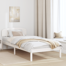 vidaXL Ágykeret Fejgerendával Fehér 80x200 cm Tömör Fa Fenyő ágy és ágykellék