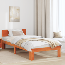 vidaXL Ágykeret Fejléc nélkül Gyantázott Barna 100x200 cm Tömör Fenyőfa ágy és ágykellék